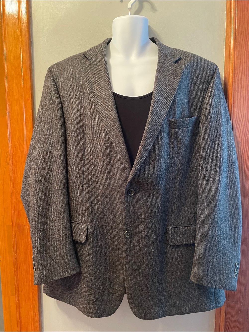 OSCAR DE LA RENTA Pure Wool Union Made Vintage Classic Gray Sport Coat Blazer